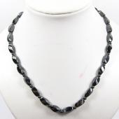 Mens Magnetic Hematite 6x12mm Twist Beads Strands Necklace